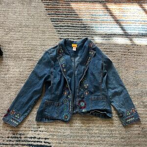 Embroidered Blue Denim Jacket